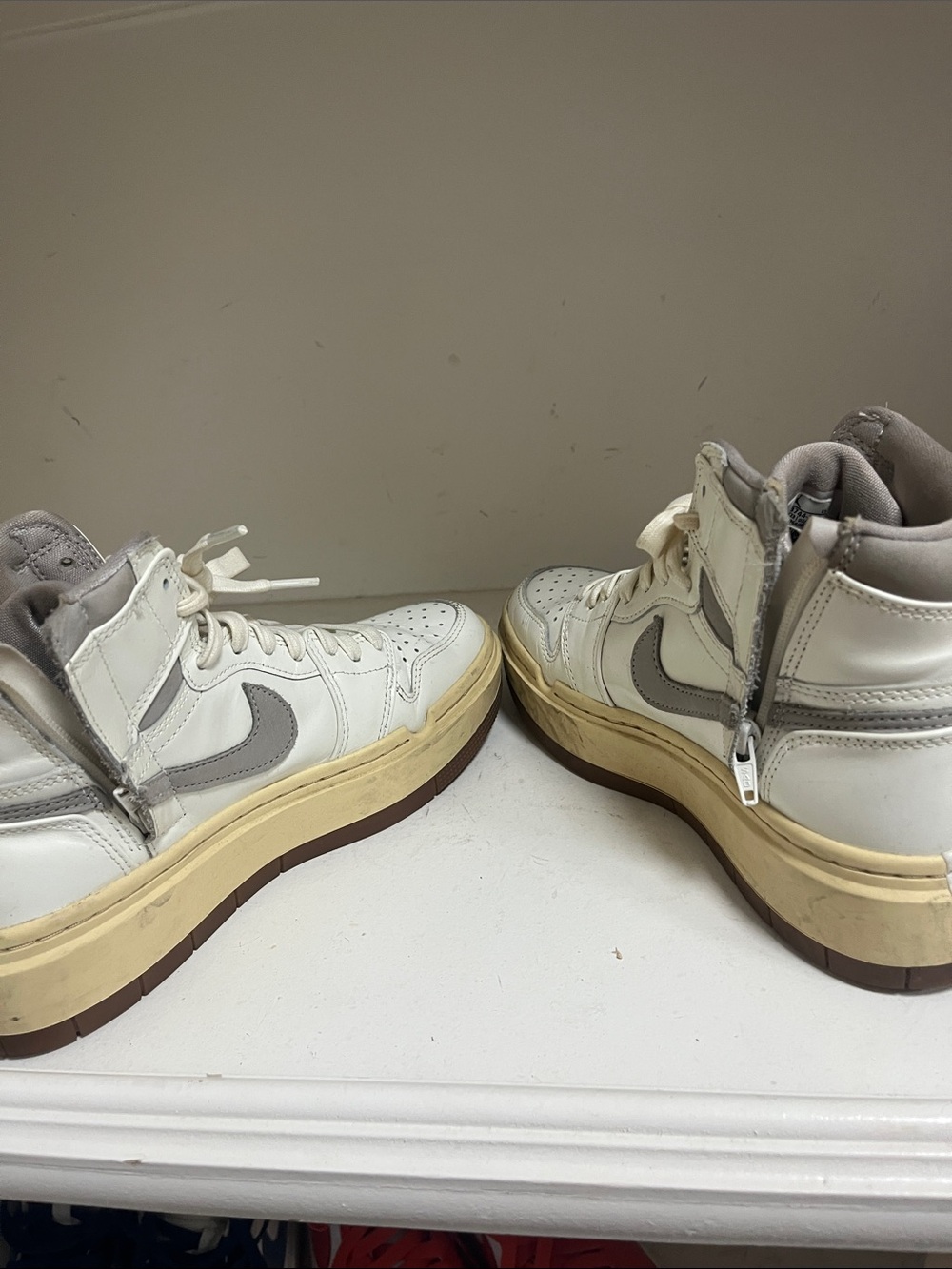Jordan Women's High-Top Sneaker in Sail/Pale Vanilla/Medium Brown - Picture 4 of 5